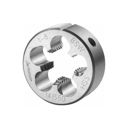 Garant 1in-8 HSS Round Die, for Whitworth Threads to BSW Standards, Closed/Pre-Slit Form 141550 W1